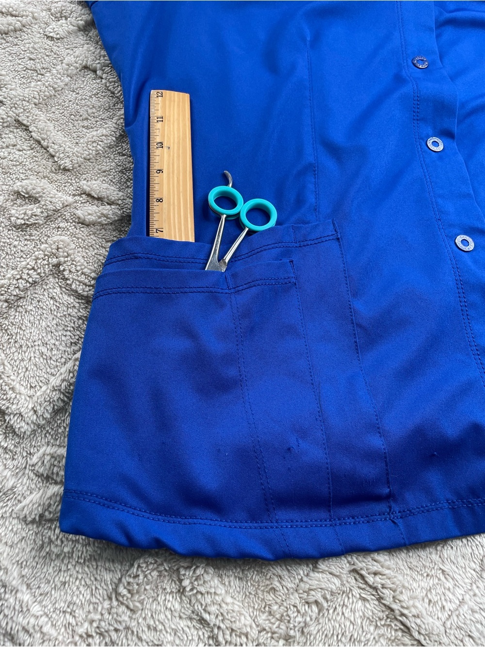 HH Works Women's Royal Blue Snap-Front Medical Jacket~ Sz XL - Picture 5 of 10